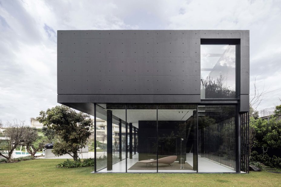 black concrete house