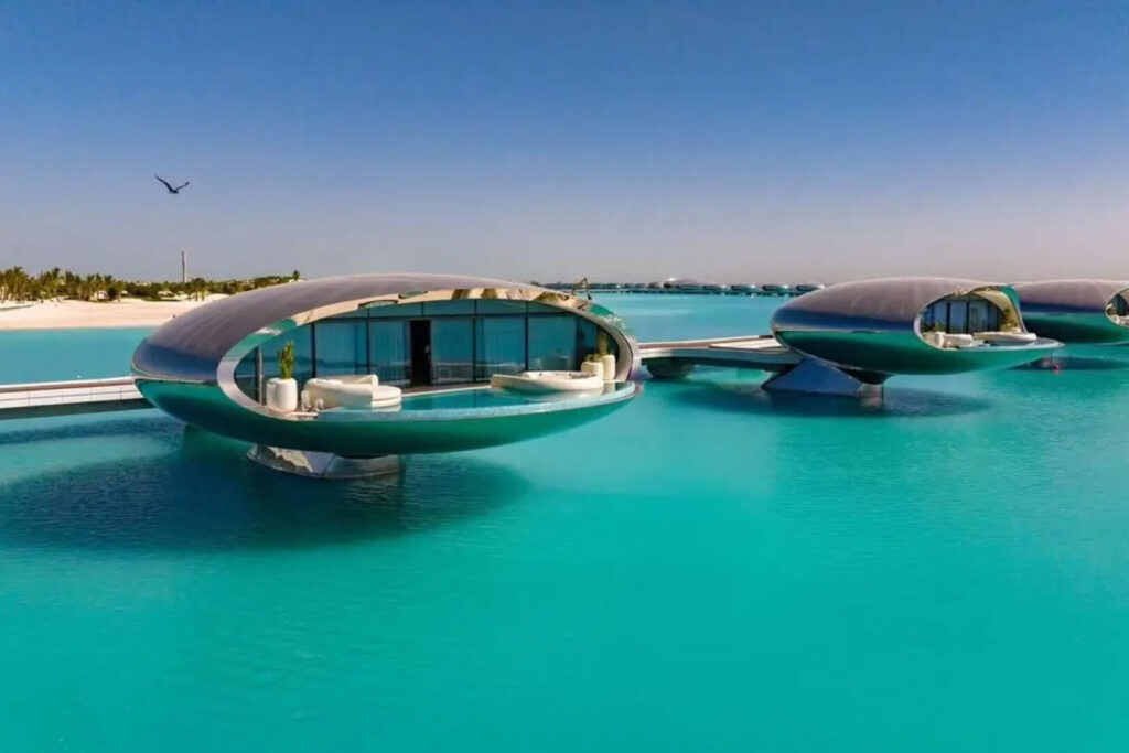 The Shebara sustainable resort by Killa Design using Vitrocsa's Motorized Curved Window System.